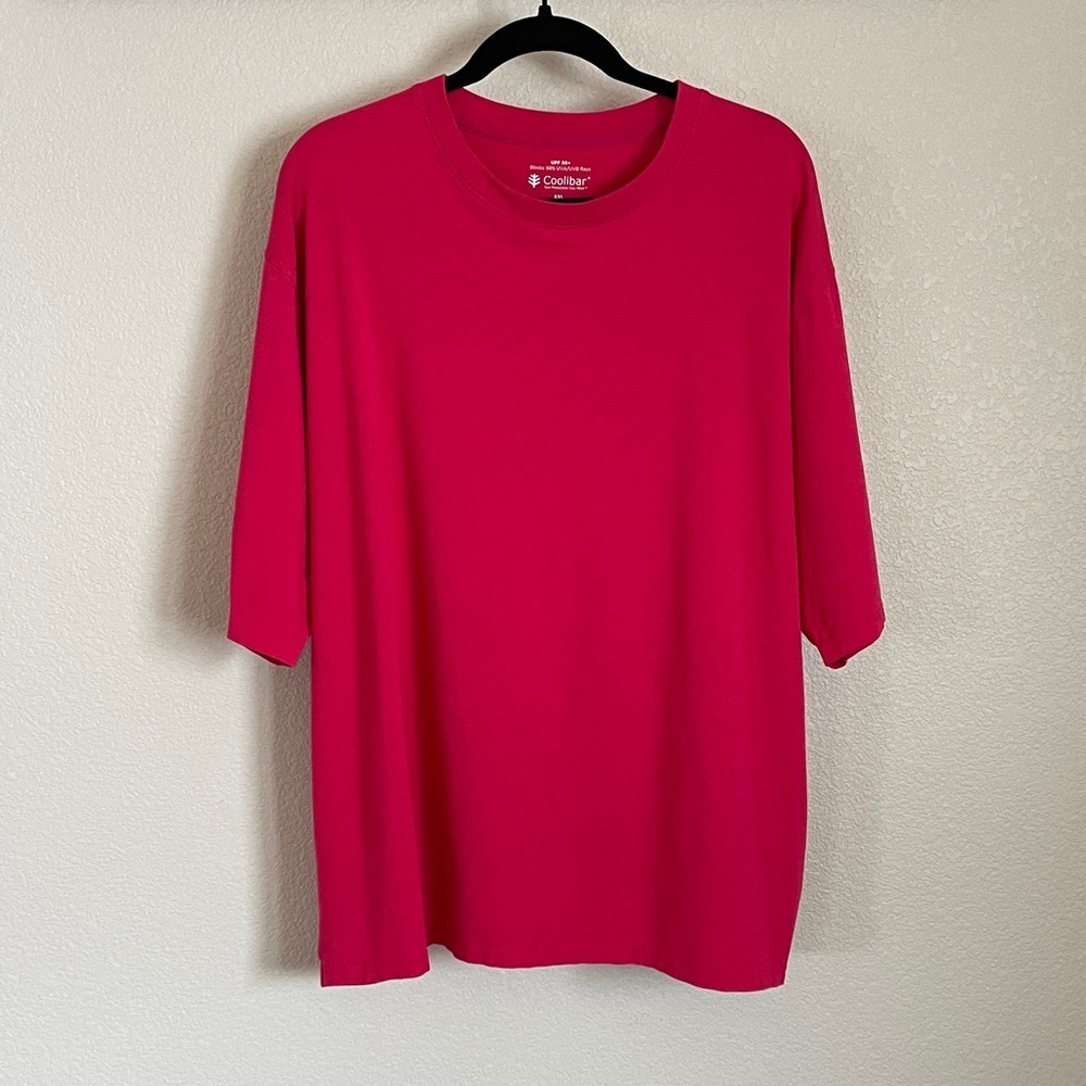 Coolibar Morada Everyday Tee Shirt Men’s XXL Hot Pink UPF 50+ Sun Protection